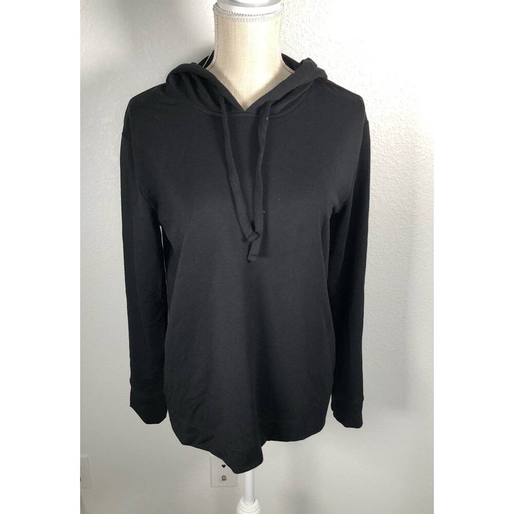 Karen Scott Pullover Lightweight Black Long Sleeve Hoodie - S